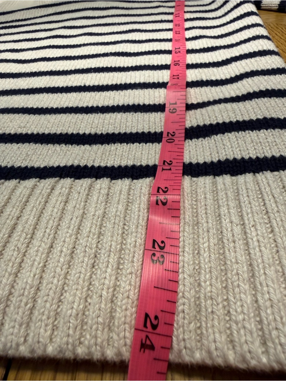 J. Crew Men’s Cream and Navy Striped Shawl Neck Sweater - Picture 4 of 10